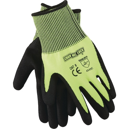 Channellock Mens XL Nitrile Dipped Cut 3 High Visibility Glove FNL-YA3-XL