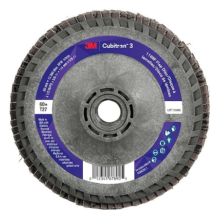 3M Cubitron Abrasive Flap Disc, Coated, Polyester, PK10 7100380307