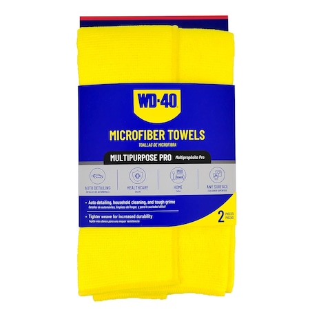 Wd-40 Multipurpose PRO Microfiber Towel - Yellow Color, 2PK L40141