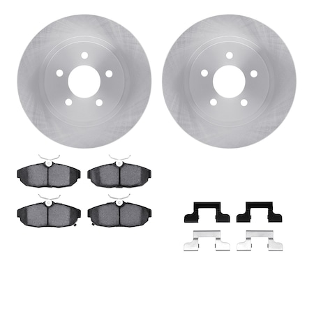 Dynamic Friction Co DFC Brake Rotor with 5000 Brake Pads and Hardware Kit 6512-99048