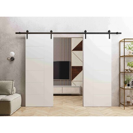 Vdomdoors Slab Door Panel 18 x 80 inches / Mela 0716 Painted White / Modern Finished Doors / Pocket Closet Sl MELA0716S-BEM-18