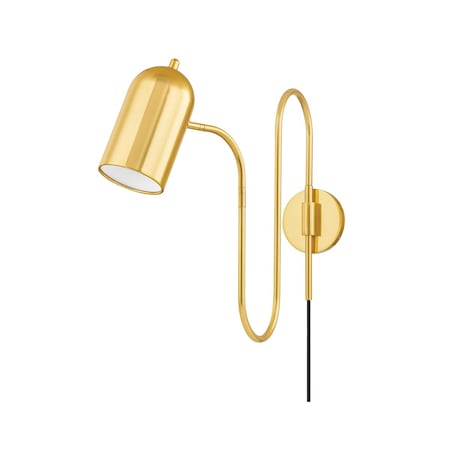 Mitzi The Lifestyled Co X Romee 1 Light Plug-In Sconce 4.75 In. Aged Brass HL781101-AGB