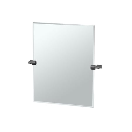Gatco Bleu 24" Frameless Rectangle Mirror, Matte Black 4719MXSM