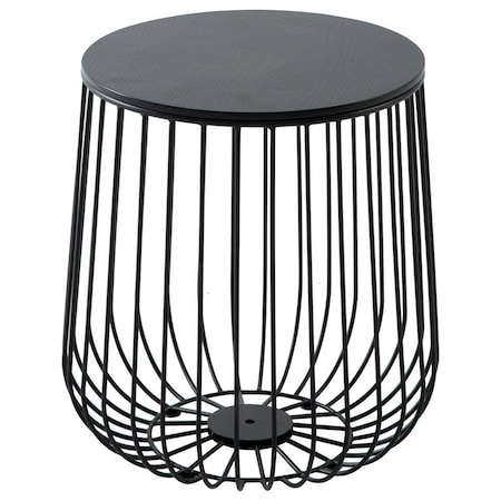 Leisuremod Round 15 in W, 16 in L, Manufactured Wood/Steel, Black RTBL-15BL