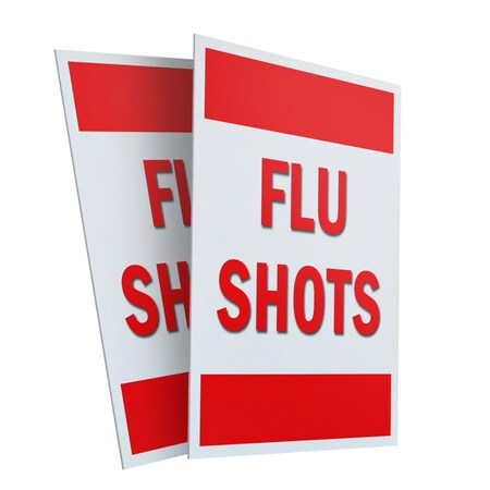 Signmission Flu Shots, Plastic Signs Only 24 Inch x 36 Inch, Corrugated Plastic, 2PK CSB-2436-2PACK-Flu Shots