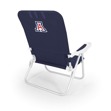 Picnic Time Family Of Brands NCAA Arizona Wildcats Monaco Reclining Backpack Beach Chair, Outdoor Folding Lounge Chair 790-00-138-014-0