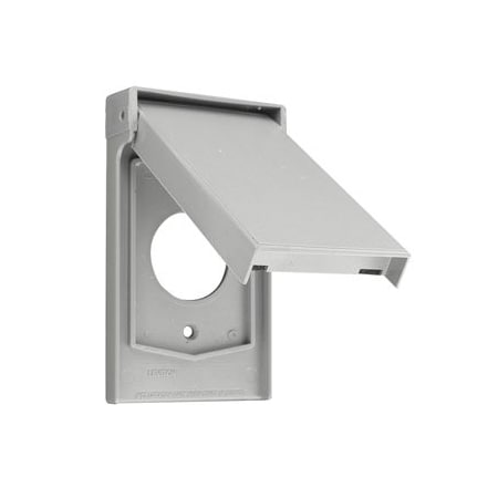 Leviton Receptacle Wallplate, Weather-Resistant, Gang 1, Gray 4980-GY