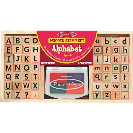 Melissa & Doug Alphabet Stamp Set, 56 Letters and Stamp Pad 3557