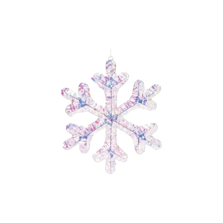 Homeroots Set of Two White Iridescent LED Lighted Holiday Snowflake Christmas Ornaments, 2PK 633333