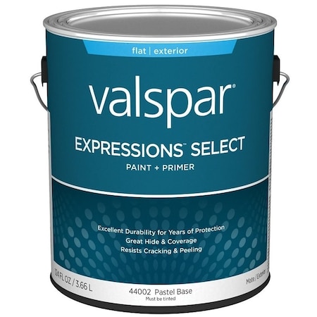 Valspar Expressions Select 4400 Latex Paint, Acrylic Base, Flat Sheen, Pastel Base, 1 gal 028.0044002.007