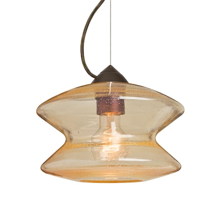 Besa Lighting Besa Zen Cable Pendant, Gold Bubble, Bronze Finish, 1x 60W MAX E26 Base 1KX-ZENGD-BR