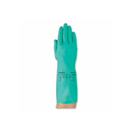 Alphatec Reusable Nitrile Work Gloves, Gauntlet Cuff, Size 8, Green, 11 mil Palm, 144PK 012-58009080