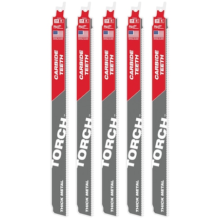 Milwaukee Tool 12" 8TPI The TORCH with Carbide Teeth 5PK 48-00-5503