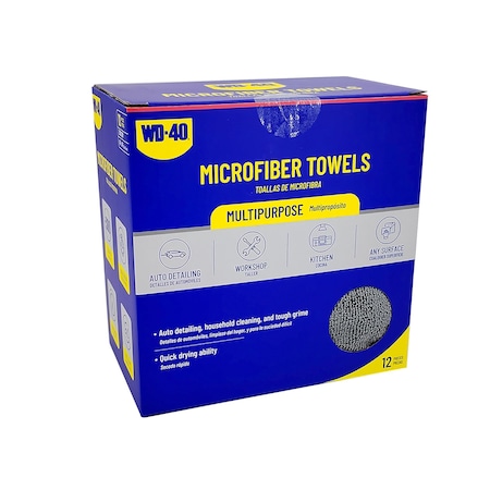 Wd-40 Multipurpose Microfiber Towel - Gray Color, 12PK L40135