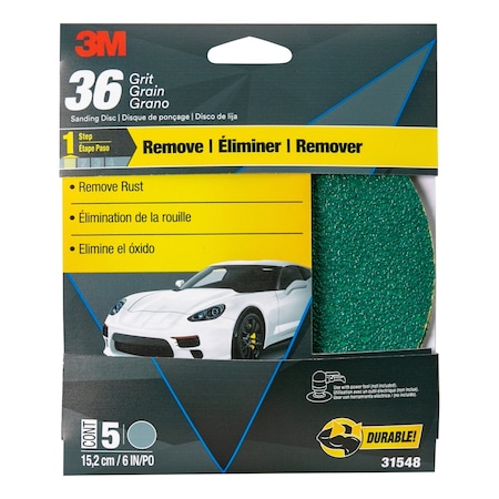 3M Sanding Disc with Stikit Attachment, 6 in, 36 Grit, 5 per case, 20PK 31548