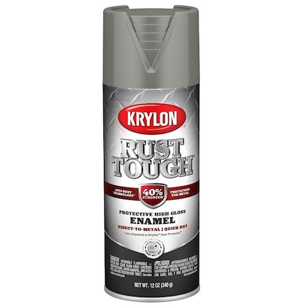 Krylon Rust Tough Enamel Spray Paint, Gloss, Classic Gray, 12 oz, Can K09262008
