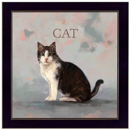Homeroots Clive the Cat Black Framed Print Wall Art 415340