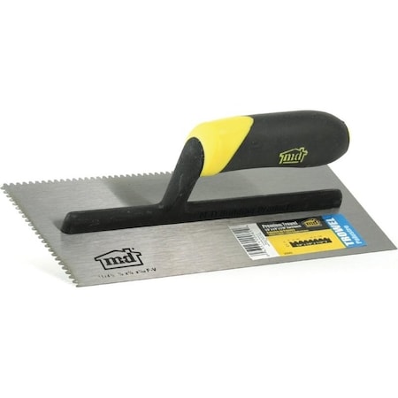 M-D Building Products Tile Installation Trowel, 11 in L, 4-1/2 in W, Flat V Notch, Comfort Grip Handle 20061