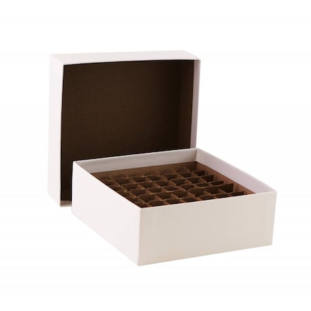 Rpi Cardboard Micro-Tube Storage Box with Lid and Cell Divider, Fits 5ml Tubes, 64 Tube Capacity 181038