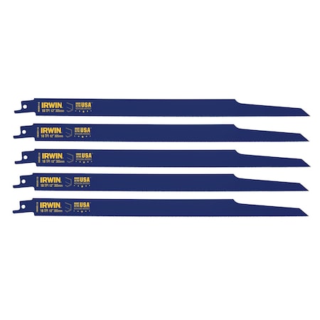 Irwin 12 in x 18 TPI Reciprocating Saw Blade, IRWIN, 5 PK 372118P5