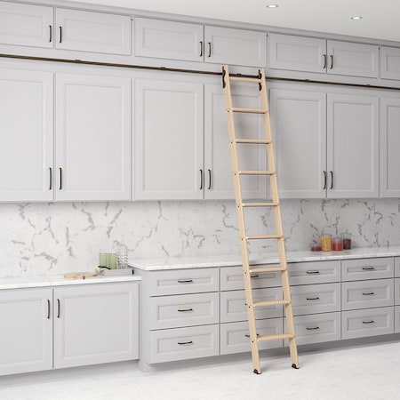 Quiet Glide 8.92 ft. Maple No Wheel Bronze Hook Removable Ladder, 12 ft. Rail QG.330-9MA-12-H.07