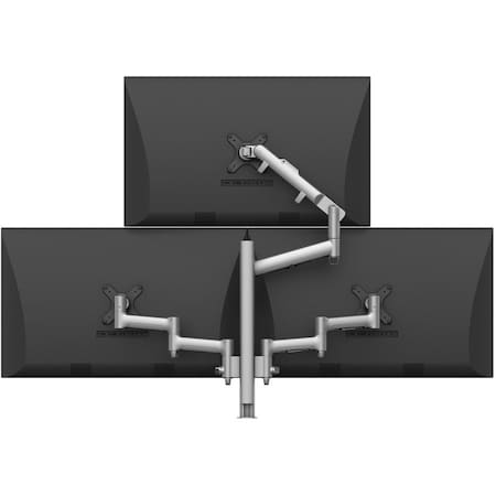 Atdec triple monitor mount for displays to 32, suits flat displays to 20 lbs, curved displays to 13.5 AWMS-3-D4651-H-S