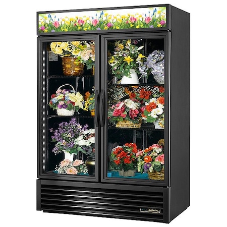 True Floral Refrigerator, Black, 78-5/8 in H GDM-49FC-HC~TSL01