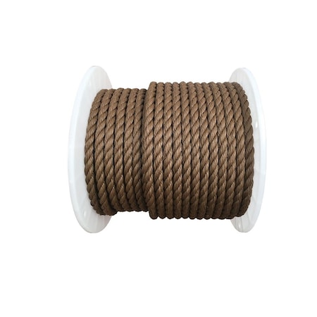 Koch Industries Rope, 1/2 in Dia, 200 ft L, 1/2 in, 420 lb Working Load, Polypropylene, Tan Brown 5011645