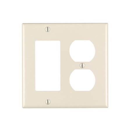 Leviton Combination Wallplate, Standard Size, Gang 2, Light Almond 80455-T