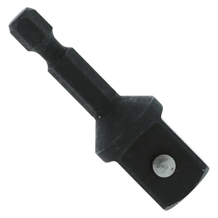 Diablo Socket Adapter, 1/4 x 1/2 in Drive, Hex, Square Drive, 2 in L DSA0500B