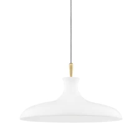 Mitzi Cassidy 1 Light Pendant 4.75 In. Aged Brass/Soft Off White H421701L-AGB/WH