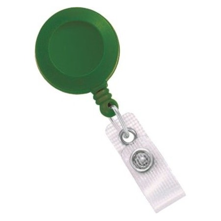 Brady BADGE REEL, GREEN, 1-1/4in 32MM, PLASTIC CLIP-ON BADGE REEL, NO STICKER, REINFORCED VINYL 2120-3004