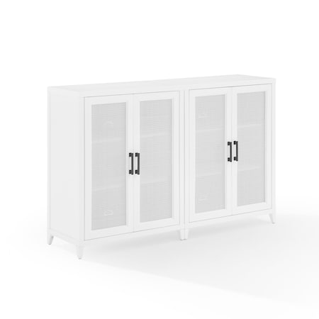 Crosley Milo 2-Piece Media Sideboard Cabinet Set KF13131WH