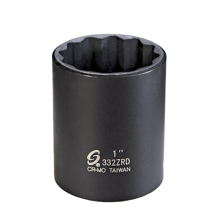 Sunex 3/8 in Drive 1 in 12Pt Semi-Deep Impact Socket 332ZRD