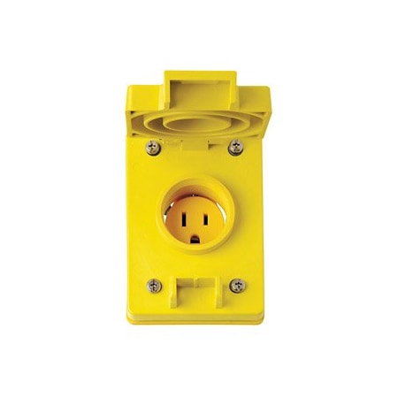 Leviton Industrial Grade Flanged Outlet, Wetguard, 15 Amp, 125 Volt 60W47
