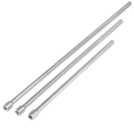 Tooluxe 1/2'' Drive CrV Steel Long Reach Extension Bar Set, 3-Pieces, 18'', 24'', 30'' Size 00216L