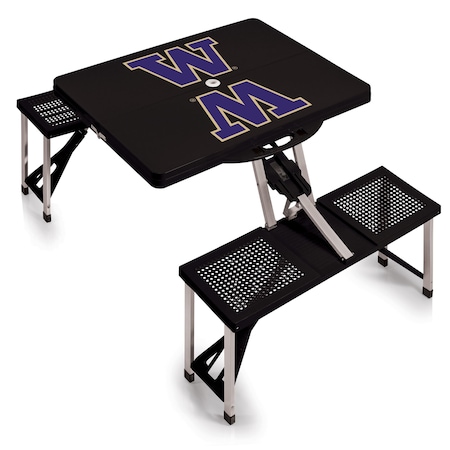 Picnic Time Family Of Brands Washington Huskies - Picnic Table Portable Folding Table, Black 811-00-175-624-0