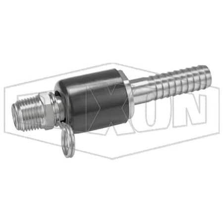 Dixon Ball Swivel Connector, 1/2 x 5/8 in Nominal, MNPT x Hose Shank, 300 SS, Domestic SSA54