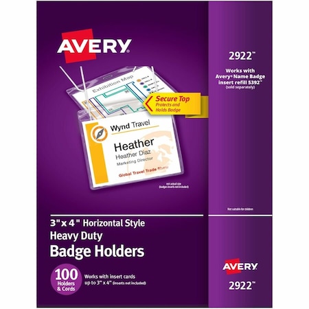 Avery Hanging Style Vaccine Card Holder, 4x3,  2922