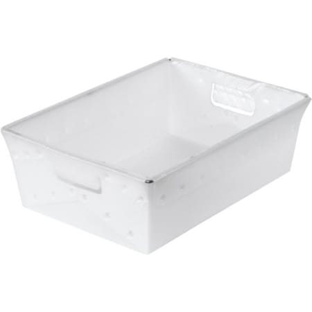 Partners Brand Space Age Storage Tote, Plastic, White, 6 in H, 13 in W, 18 in L, 6 PK BINS180
