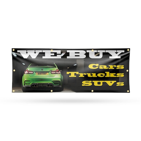 Signmission We Buy Cars Trucks & SUV, 36 Inch x 96 Inch, Vinyl Banner B-96-30924