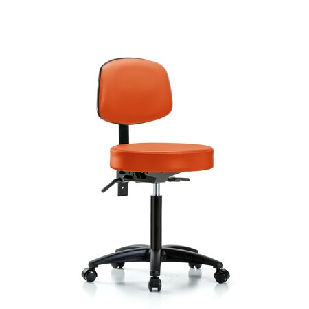 Blue Ridge Ergonomics Bench Stool, Med, Vin, Bk, Tilt, Cast, Orange BR-VMBST-RG-T1-NF-RC-8613