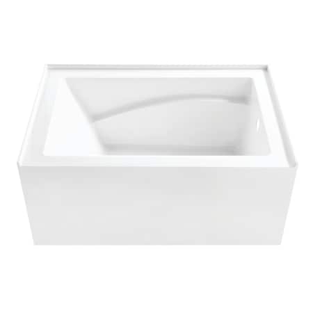Kingston Brass 48" Acrylic Rectangular 3-Wall Alcove Tub, Right Hand Drain and Anti-Skid Surface, Glossy White VTAM4832R22D