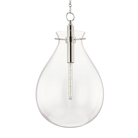 Hudson Valley Lighting Becki Owens X Ivy 1 Light Pendant 18 In. Polished Nickel BKO103-PN