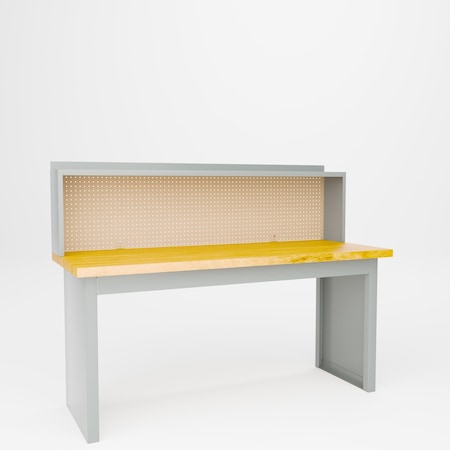 Pucel Solid Side Work Station, 72 in W x 30 in D x 33.5 in H, Light Blue EWB-3072-W