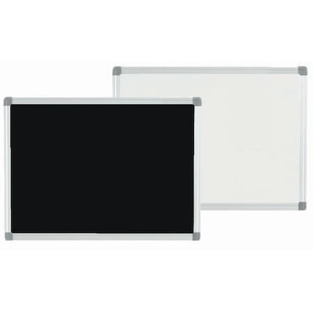 Aarco Al Frame Two Sided Marker Board, Black Writing Surface/White Writing Surface, 24''H x 36''W RMB2436