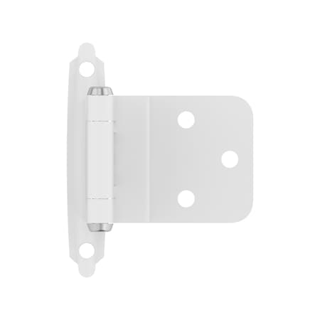 Amerock 3/8in 10 mm Inset Self-Closing, Face Mount White Hinge - 1 Pair BPR3428W