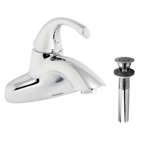 Speakman Single Lever Faucet, 1.2 GPM, Polished Chrome with Grid Drain SB-2111-E-GD