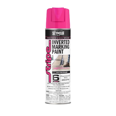 Seymour Midwest Stripe 6-Series Inverted Ground Marking Paint, Fluorescent Hot Pink  17oz Water based 20-279