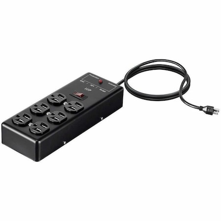 Monoprice Outlet Strip, Surge, 5-15R, 5-15P, 6 ft., Black 35100